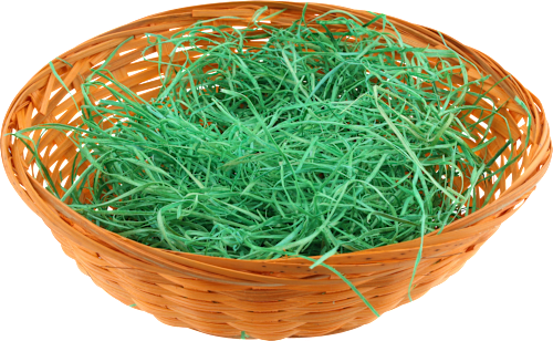 Osterkorb gefüllt mit Ostergras, rot, orange, gelb & grün Dekorieren & Einrichten