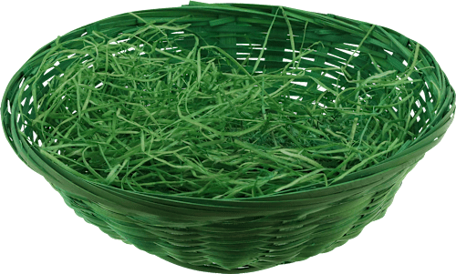 Osterkorb gefüllt mit Ostergras, rot, orange, gelb & grün Dekorieren & Einrichten