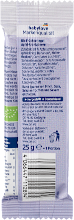 Batonik owocowy Bio jabłko aronia 1+ babylove