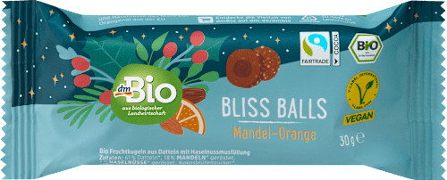 Bliss Balls kuglice - badem i narandža, 2x15g - Uradi sam adventski kalendar 2025 dmBio