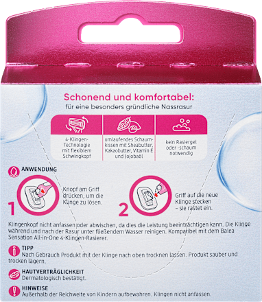 Nadomestne britvice s 4 rezili Sensation Balea