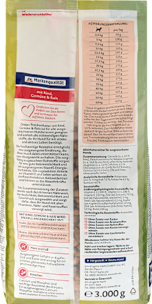 Karma sucha dla psa z wołowiną, warzywami i ryżem Dein Bestes