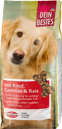 Száraz eledel felnőtt kutyáknak marhával, zöldséggel és rizzsel Dein Bestes