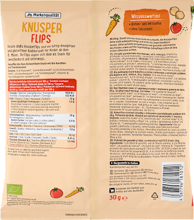 Babysnack Knusper Flips Tomate-Karotte ab 8 Monaten dmBio
