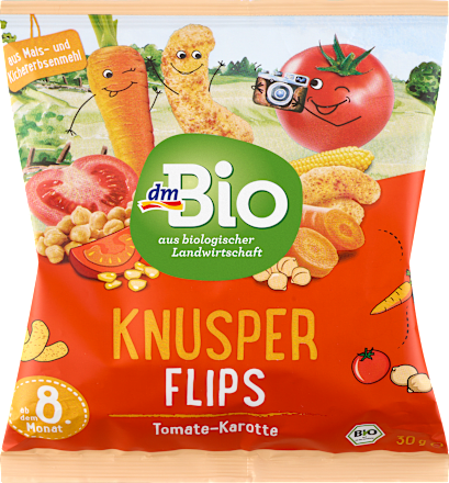 Babysnack Knusper Flips Tomate-Karotte ab 8 Monaten dmBio