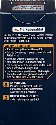 Energizáló gél-krém Energy Power Booster, fáradt, igénybevett bőrre Balea MEN