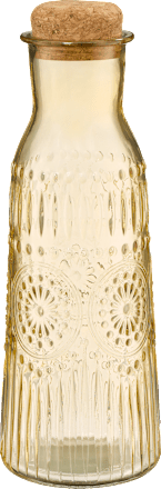Glaskaraffe mit Schliff & Korkdeckel, gelb Dekorieren & Einrichten