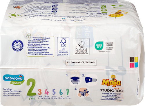 Öko pelenka mini, 2-es méret, 3-6 kg babylove nature