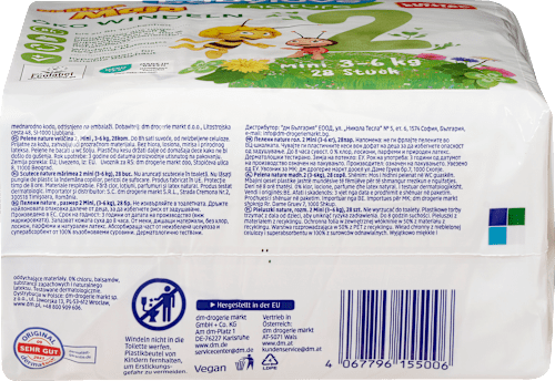 Öko pelenka mini, 2-es méret, 3-6 kg babylove nature