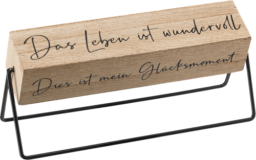 Aufsteller mit Spruch, drehbar, natur-schwarz BOLTZE