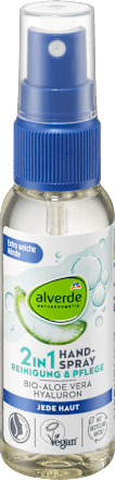 2IN1 sprej za čišćenje i negu ruku - aloe vera i hijaluron, putna ambalaža alverde NATURKOSMETIK