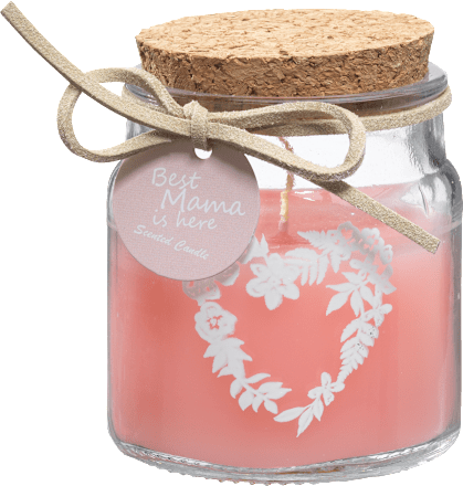Kerzenglas gefüllt mit Korkdeckel, rosa keine Marke