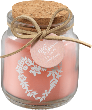 Kerzenglas gefüllt mit Korkdeckel, rosa keine Marke