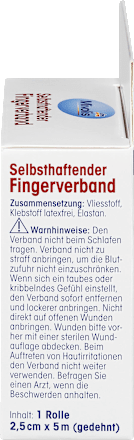 Selbsthaftender Fingerverband, 2,5 cm x 5 m (gedehnt), 1 Rolle Mivolis