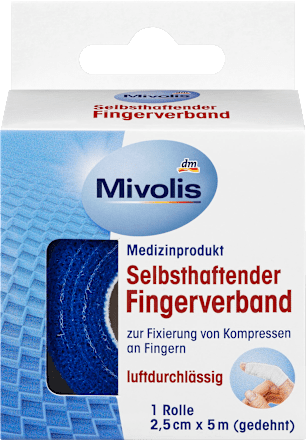 Selbsthaftender Fingerverband, 2,5 cm x 5 m (gedehnt), 1 Rolle Mivolis