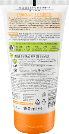 Locken Balsam 2in1  Bio-Leinsamen, Bio-Traube alverde NATURKOSMETIK