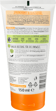 Locken Balsam 2in1  Bio-Leinsamen, Bio-Traube alverde NATURKOSMETIK