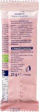 Fruchtriegel Frucht-Getreide-Riegel Apfel-Banane ab 1 Jahr (4x25 g) babylove