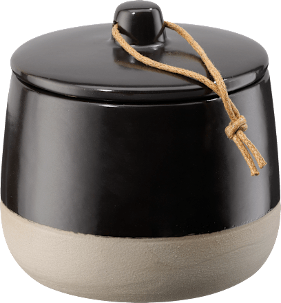 Porzellandose mit Deckel, schwarz-beige Dekorieren & Einrichten