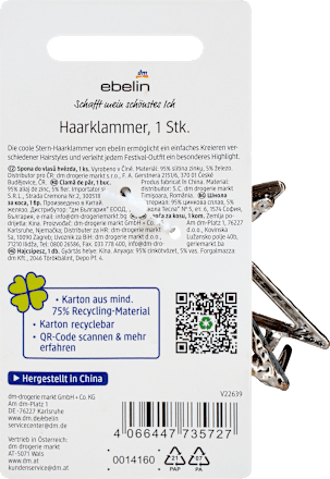 Haarklammer Stern Stay wild, Child ebelin