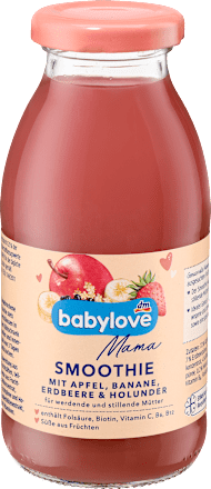 Smoothie s jablkom, banánom, jahodami a bazou babylove Mama