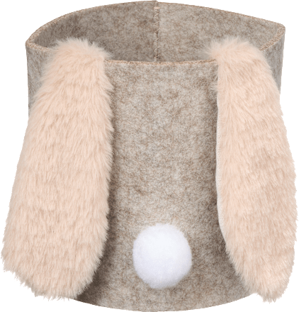 Filzkorb mit Hasenohren & Puschel, beige Dekorieren & Einrichten