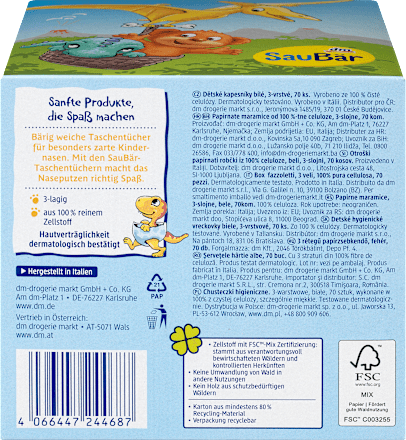 Kinder Taschentücher Box sortiert SauBär