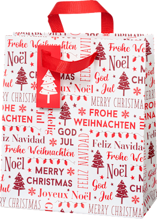 Geschenktasche Streifen/Zuckerstangen/Schrift/Häuser, midi, hoch Profissimo