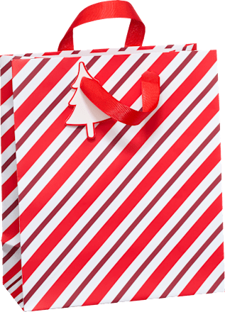 Geschenktasche Streifen/Zuckerstangen/Schrift/Häuser, midi, hoch Profissimo