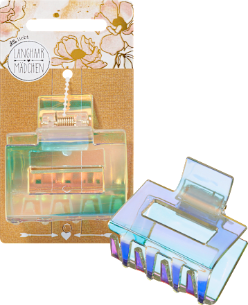 Haarklammer Acryl Holo-Finish Langhaarmädchen