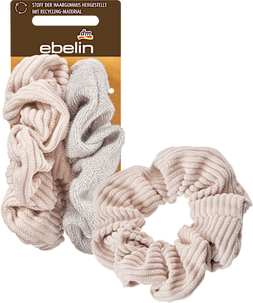 Scrunchies recyceltes Polyester beige, grau ebelin