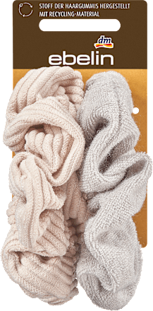 Scrunchies recyceltes Polyester beige, grau ebelin