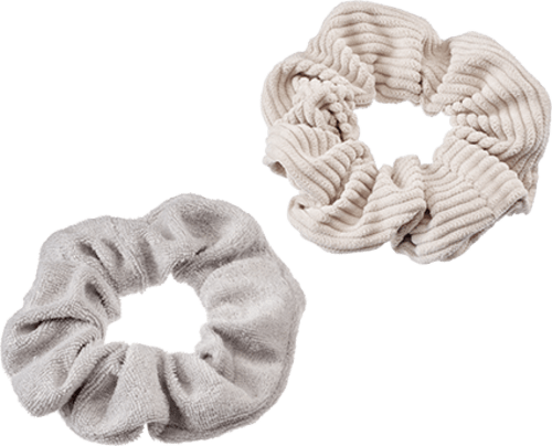 Scrunchies recyceltes Polyester beige, grau ebelin
