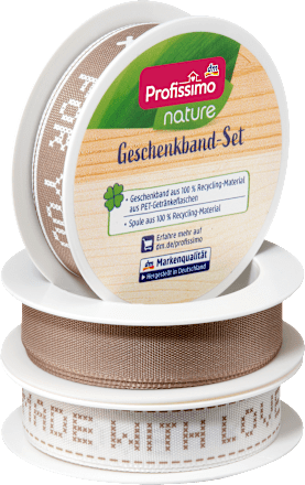 Geschenkband beige mit Schrift  Profissimo