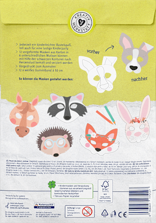 Bastelset für Kindermasken, Motiv: Tiere Profissimo