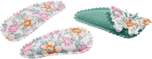 Haarclips Textil Blümchen & Schmetterling ebelin