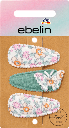 Haarclips Textil Blümchen & Schmetterling ebelin