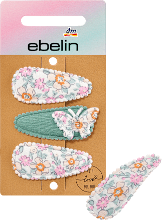 Haarclips Textil Blümchen & Schmetterling ebelin