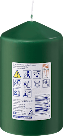 Stumpenkerze glatt 140/80 tannengrün Profissimo