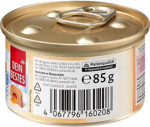 Mokra karma dla kota, mus z sosem i indykiem Dein Bestes