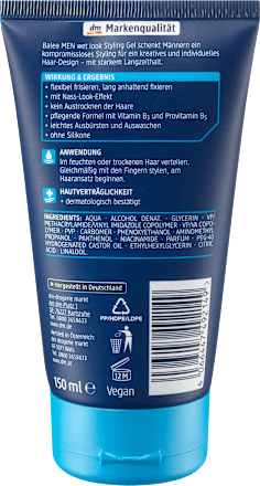 WET LOOK STYLING gel za kosu - jačina 5 Balea MEN