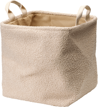 Korb aus Teddystoff, beige (30x30x30 cm) BOLTZE