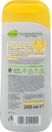 Shampoo Nutri-Care Bio-Mandel, Bio-Argan alverde NATURKOSMETIK