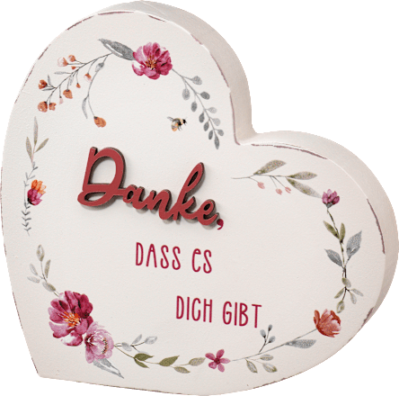 Holzaufsteller Herz "Danke, dass es dich gibt" BOLTZE