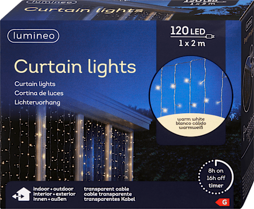 LED Lichtervorhang, warmweiß (1x2 m) Dekorieren & Einrichten