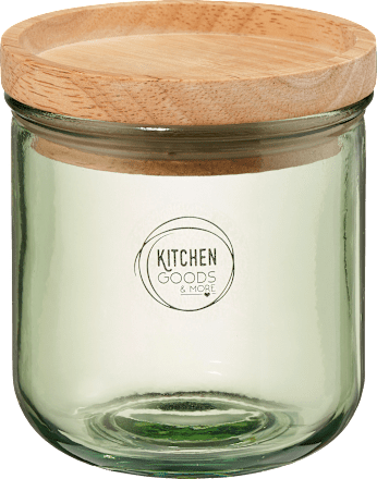 Vorratsdose aus Glas mit Holzdeckel, grün (10 cm) Dekorieren & Einrichten