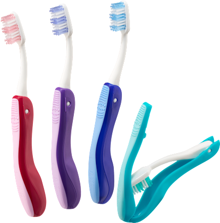 Spazzolino da viaggio assort., a setole medie Dontodent