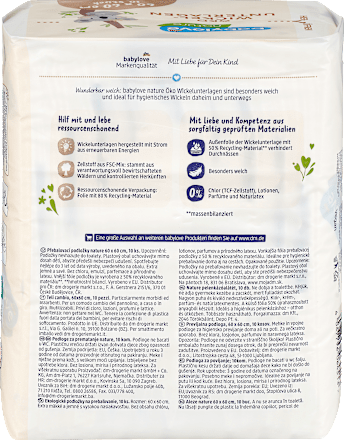 Teli per il cambio pannolino babylove nature