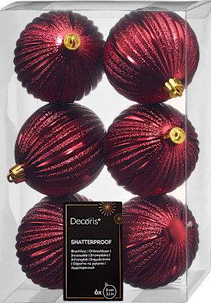 Kugeln aus Kunststoff gerillt, ochsenblut (8 cm) Dekorieren & Einrichten