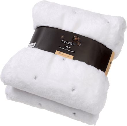 Kuscheldecke mit Sternchen, weiß (130x170 cm) Dekorieren & Einrichten